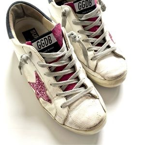 GOLDEN GOOSE 38 Pink Glitter Star